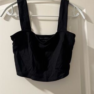 Urban Outfitters Black Fitted Crop Tank Top